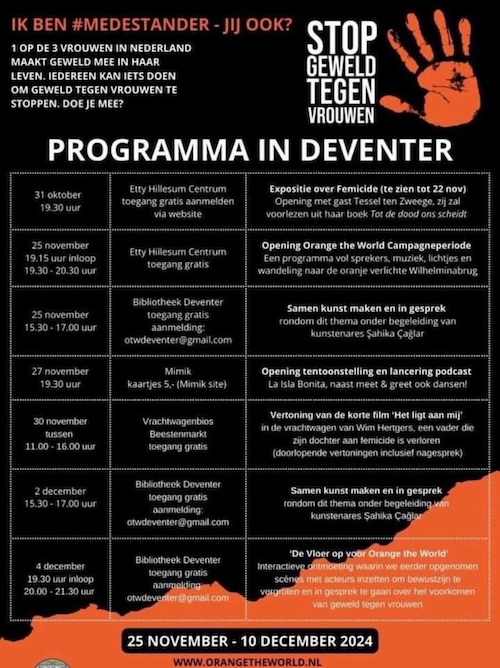 Orange the World — Deventer programı, 25 Kasım – 10 Aralık 2024
