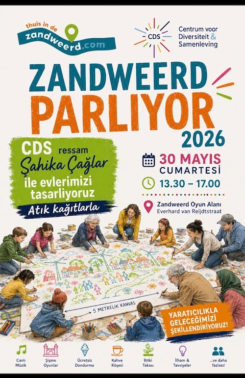 Zandweerd Parlıyor 2026 — atık kağıtla ev tasarımı atölyesi, 30 Mayıs 2026